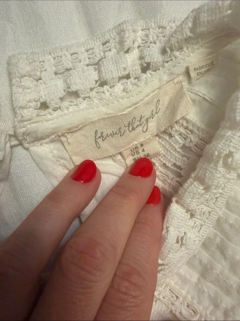 Anthropologie White Embroidered Ruffle Long Sleeve Blouse